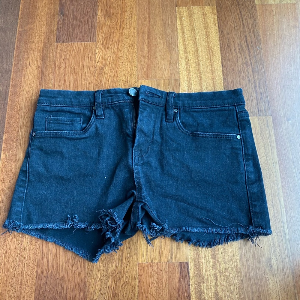 Black jean shorts